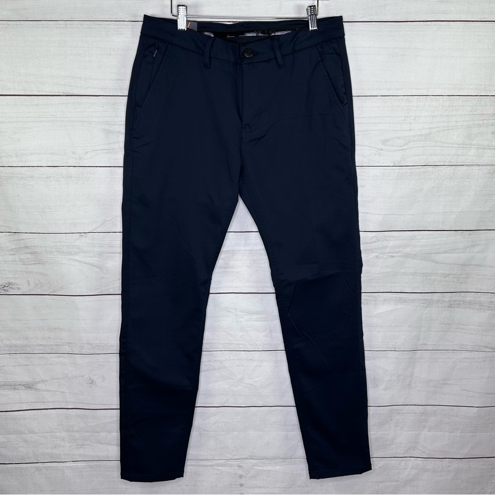 NWT DU/ER Smart Stretch Slim Trouser Navy Size 33X32